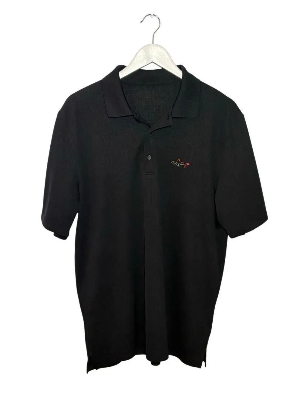 Greg Norman textured black polo shirt - L